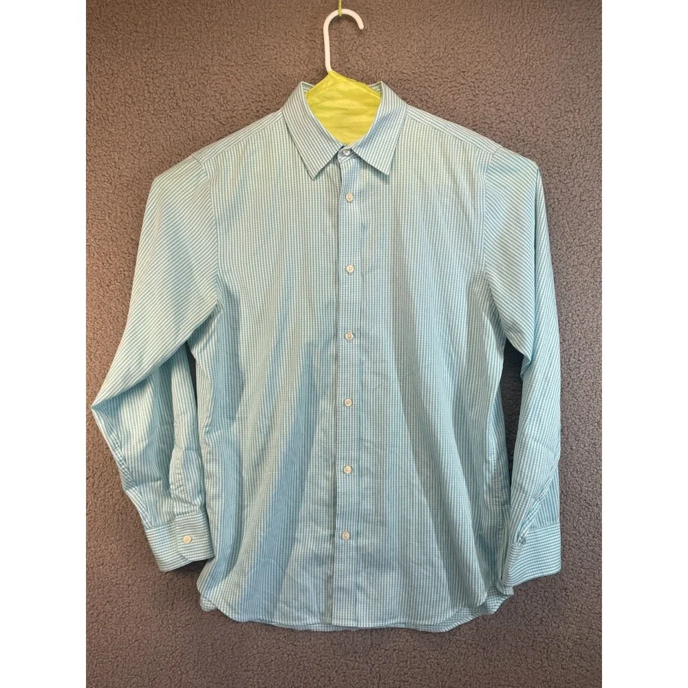 Banana Republic slim Fit Shirt, Size Large, Blue Plaid,  Cotton‎